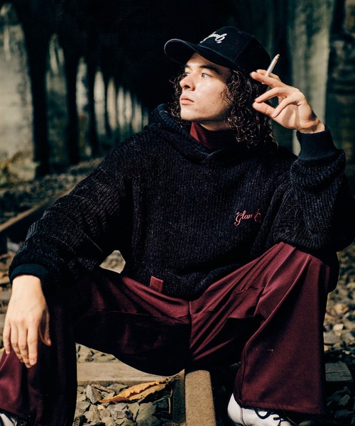 glamb（グラム） セーター ニット Neck Layered Knit Hoodie / ネック