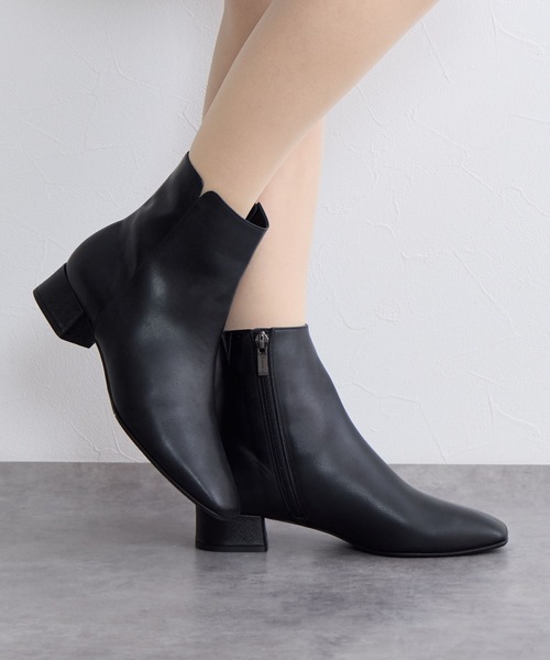 HIMIKO ブーツ 「Made in Japan」サイドVカットショートブーツ/641412