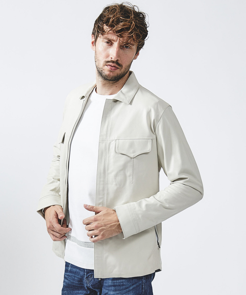 5351 POUR LES HOMMES 革ジャン ライダース ラムレザーシャツ ブルゾン