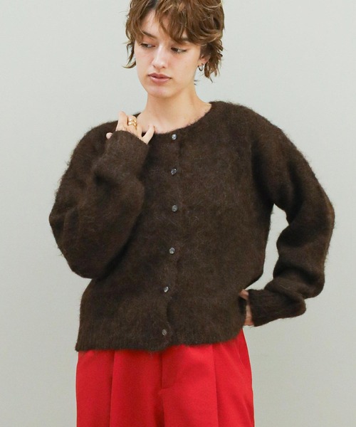 The rejoice ニット セーター ソフトシャギーカーディガン レディース