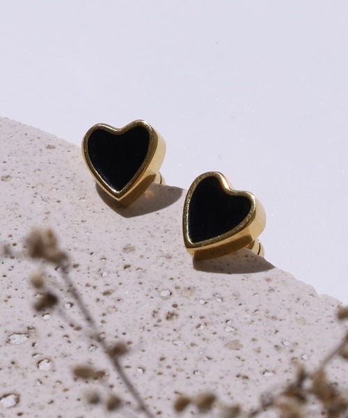 LHME ピアス 「WEB限定」“Moment”ハートピアス/ブラック/サージカル