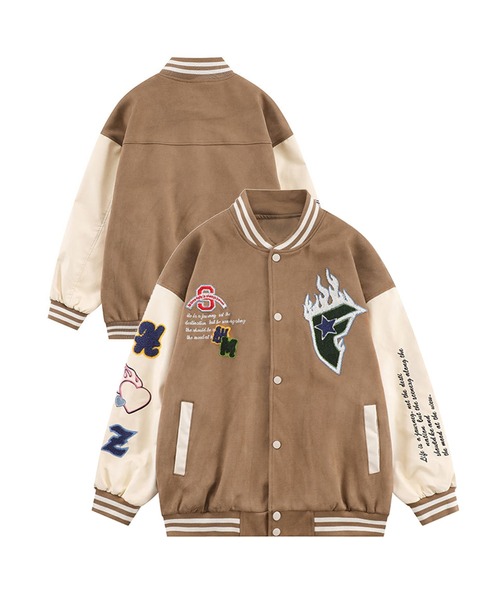 スタジャン 「HOOK」ユニセックス ワッペン 刺繍 カレッジ メンズ