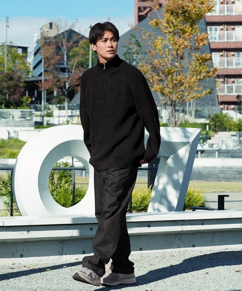 JIGGYS SHOP（ジギーズショップ） セーター ニット ハーフジップ あぜ