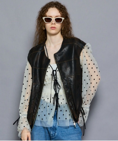 MAISON SPECIAL（メゾンスペシャル） ベスト ジレ Vegan Leather Vest
