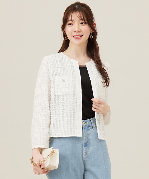 ANY SIS（エニィスィス） ジャケット ノーカラージャケット リボン