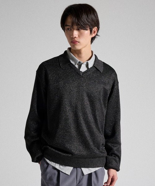 Parts Lab. セーター ニット 「Parts Lab.」Metallic Knit Polo Shirt