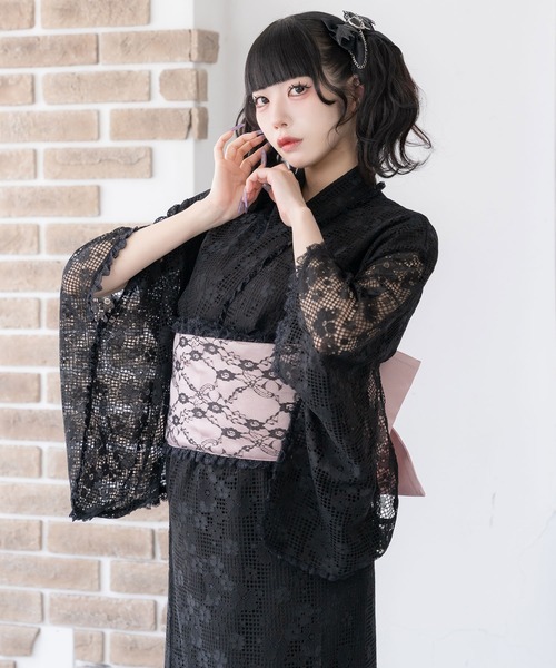 DearMyLove 浴衣 フリル総レースデザイン帯 レディース : ZOZOTOWN