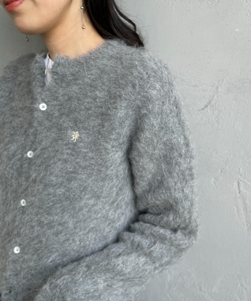 GYMPHLEX（ジムフレックス） カーディガン ロゴ刺繍 クルーネック