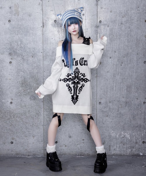 Amilige（アミリージュ） ニット セーター Crossオフショルジャガード