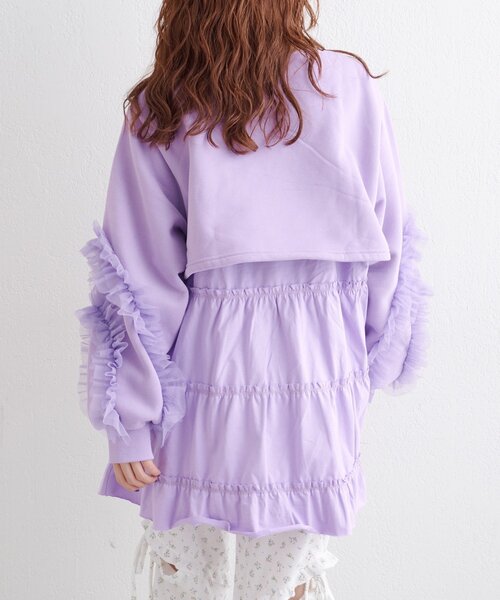 w closet（ダブルクローゼット） ワンピース チュールスリーブ