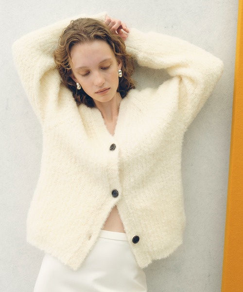 ADAM ET ROPE'（アダムエロペ） カーディガン モヘヤウールニット