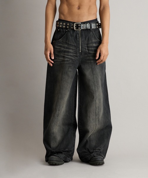 ANDER HUNK ジーンズ Overdyed Wide Flare Denim Pants/オーバーダイ