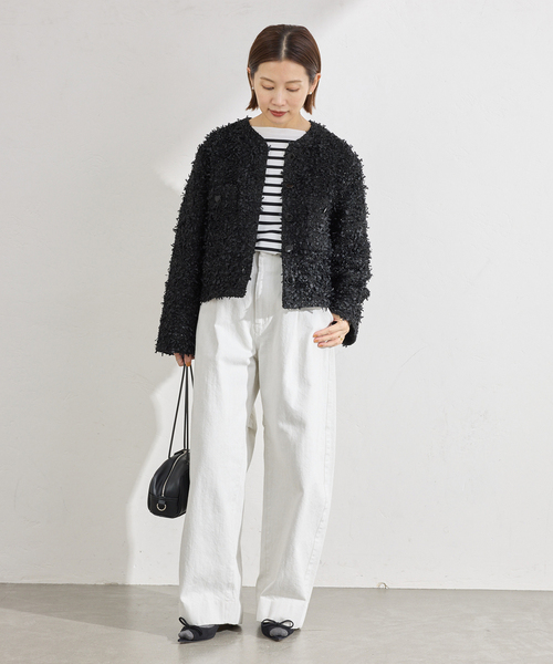 IENA（イエナ） ジャケット ノーカラージャケット ファンシーツイード