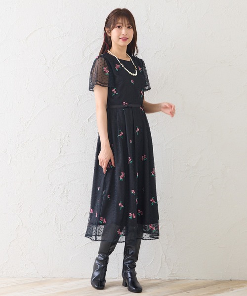 Rose Tiara（ローズティアラ） ワンピース チュール刺繍ワンピース