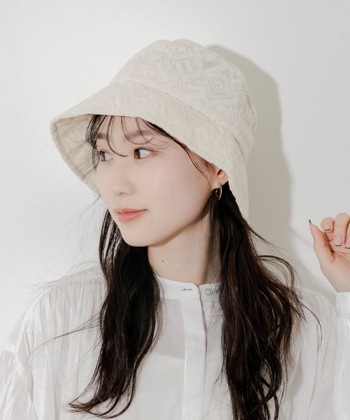 SMELLY（スメリー） 帽子 ハット レースバケットハット レディース