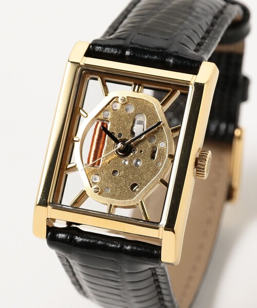 BEAMS（ビームス） 腕時計 スケルトン スクエア ウォッチ メンズ