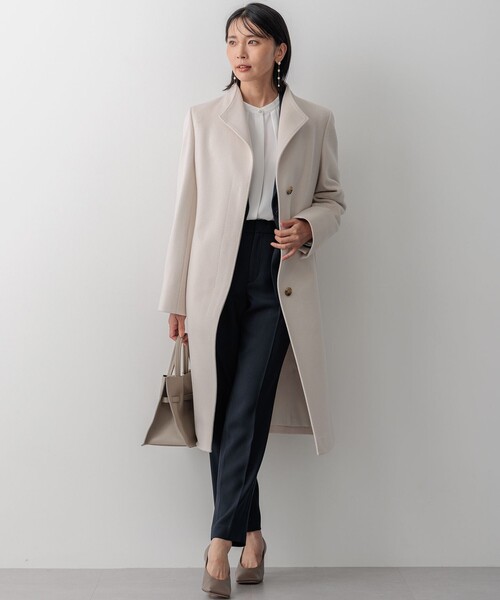 コート アウター ウールカシミヤビーバー スタンドカラー レディース