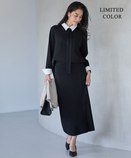 ICB（アイシービー） tシャツ マラボーテWジョーゼット ボウタイ付き