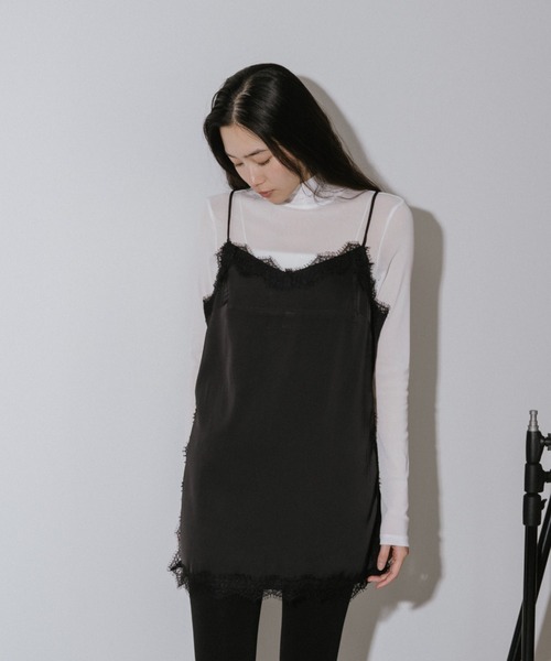 duei（デュイ） キャミソール サテンレースレイヤードキャミソール