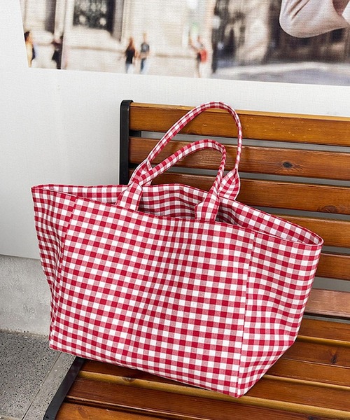 TONE SELECT GOODS トートバッグ Liaa/大容量 ギンガムチェック トート