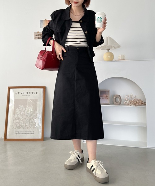 CLEA セットアップ 「2点SET」ショート丈CPOジャケット+ロングスカート