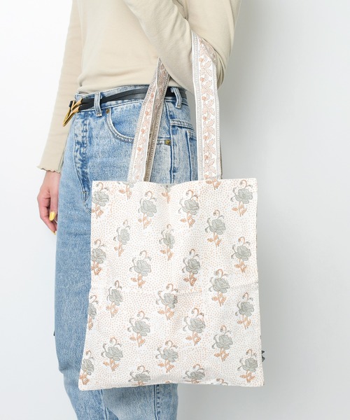 Flowering（フラワーリング） トートバッグ ブロックプリントトート