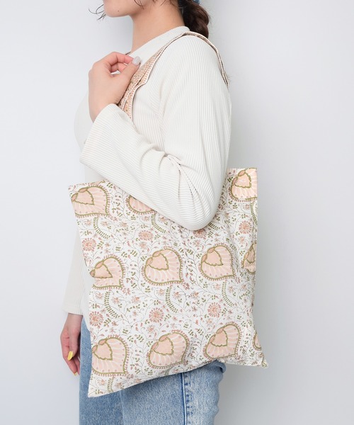 Flowering（フラワーリング） トートバッグ ブロックプリントトート