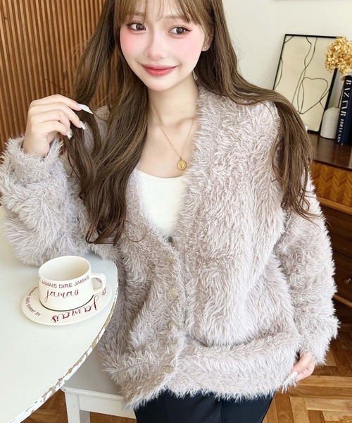 moment+ カーディガン 「累計販売枚数1万枚突破！」Vネックロング