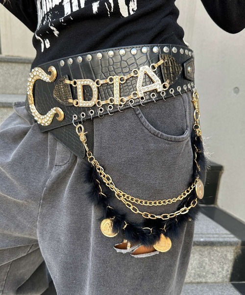 DAIYA（ダイヤ） ベルト オメガバックルチェーンベルト レディース