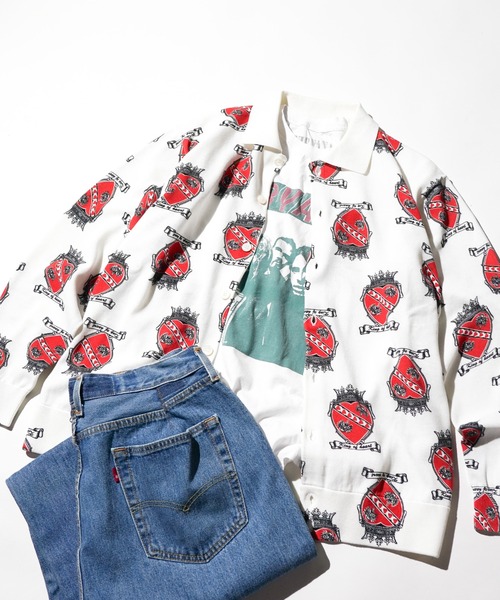 TOWNCRAFT（タウンクラフト） カーディガン PRINTED POLO CARDIGAN