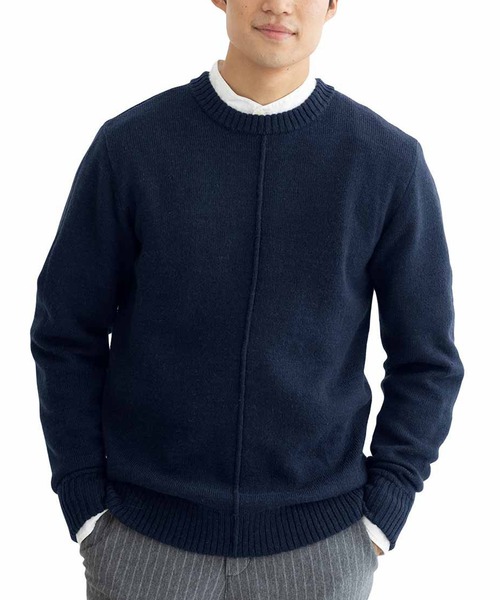 IEDIT（イディット） セーター ニット 内側コットン＆表アルパカ混素材