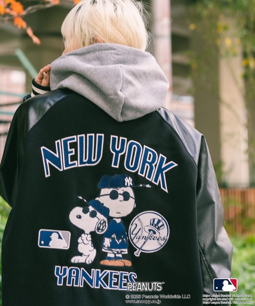 PEANUTS スタジャン 「PEANUTS×MLB」オリジナルデザイン スタジャン