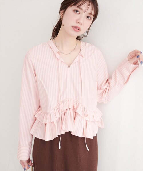 natural couture ブラウス シャツ ティアードフリルブラウス