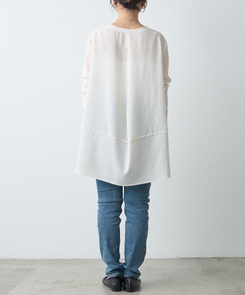 BEARDSLEY（ビアズリー） tシャツ 後ろドレープTブラウス レディース