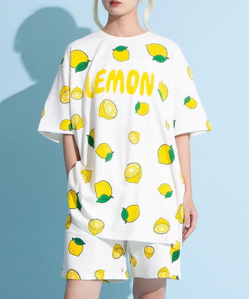 PUNYUS（プニュズ） tシャツ フード総柄Tシャツ(NINJIN・LEMON