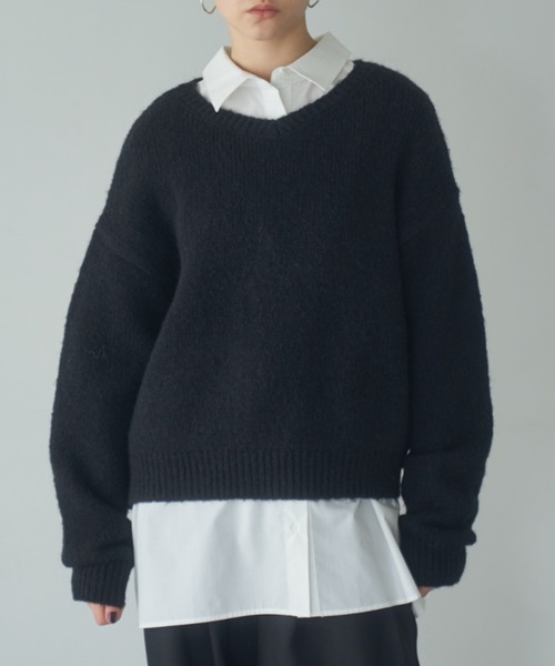 ニット セーター wool blend v neck knit/ウールブレンドVネックニット