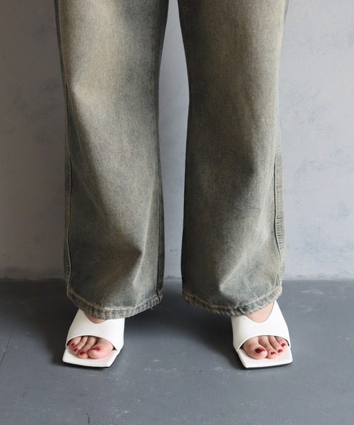 cheriella サンダル 「cheriella」ワイドスクエアミュールサンダル