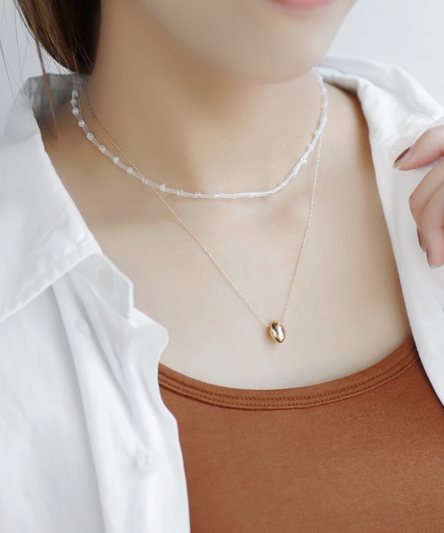 ANEMONE（アネモネ） ネックレス クリアガラスビーズネックレス「A