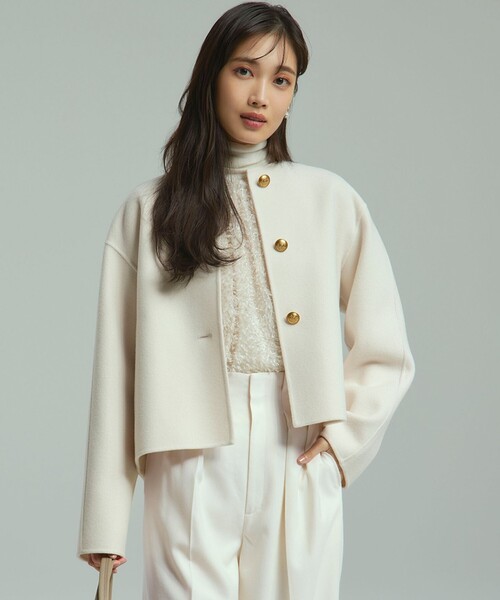 ノーカラーコート コート ウールリバー レディース : ZOZOTOWN Yahoo