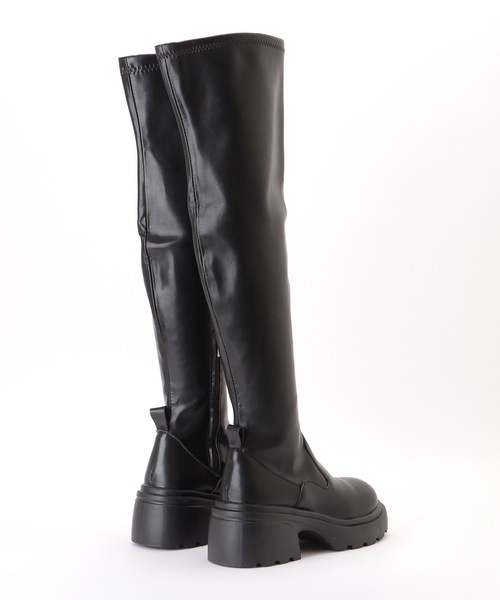 Lace Ladies（レースレディース） ブーツ ラウンドトゥ レザー調 厚底