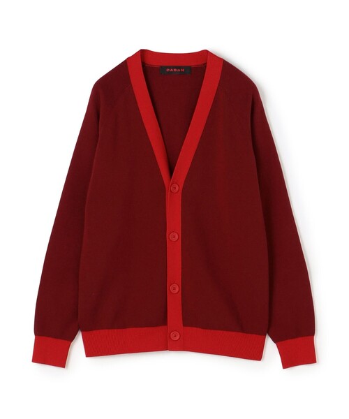 CABaN（キャバン） カーディガン コットンカシミヤ バイカラーVネック