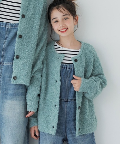 coca（コカ） カーディガン キッズ 親子お揃い ブークレニットクルー