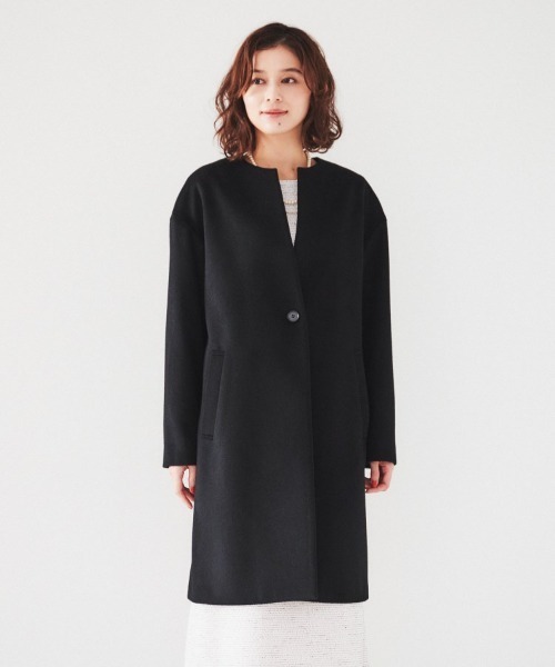 UNTITLED（アンタイトル） ノーカラーコート コート 「ゆったり/軽やか