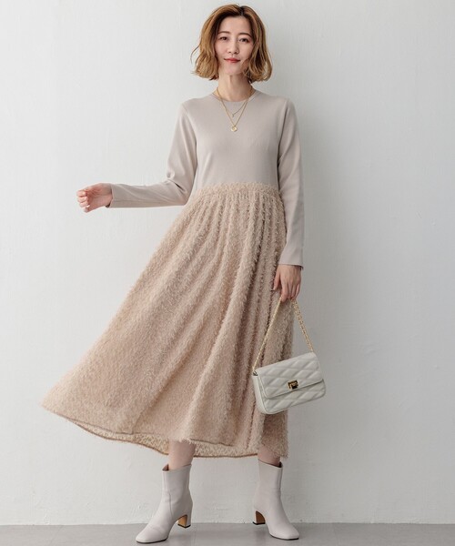 ワンピース 「滝沢眞規子さん着用/一部店舗限定/洗える」ニットコンビ