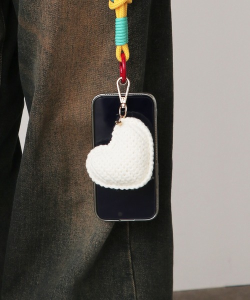 ROOP TOKYO キーホルダー Knitted stuffed heart key chain/編みぐるみ