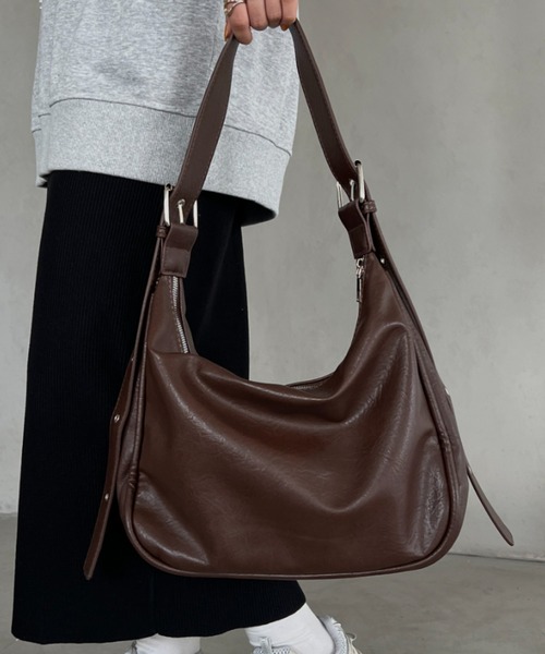 ショルダーバッグ バッグ A4収納可 PUショルダーバッグ ユニセックス