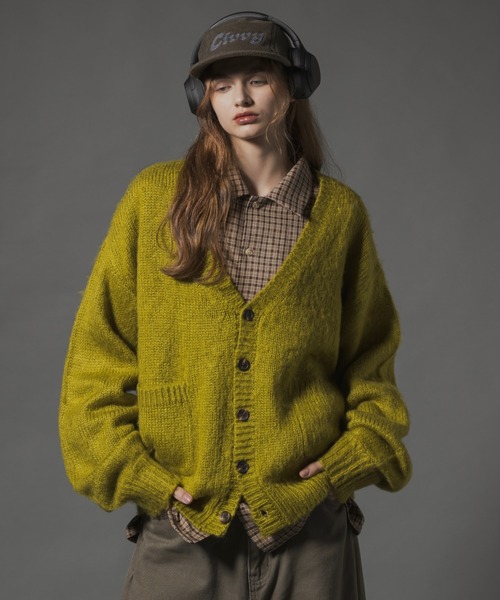 CIVVY. カーディガン Shaggy Knit Cropped Cardigan - シャギーニット