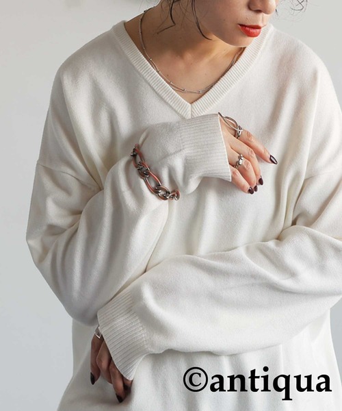 antiqua（アンティカ） ニット セーター Vネックニット レディース