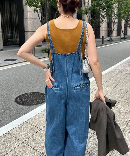 DouDou（ドゥドゥ） オールインワン 細紐デニムフロントジップ