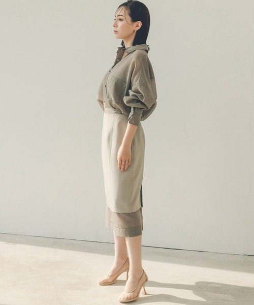 anuans（アニュアンス） ブラウス シャツ ミニマルシアーオーバー